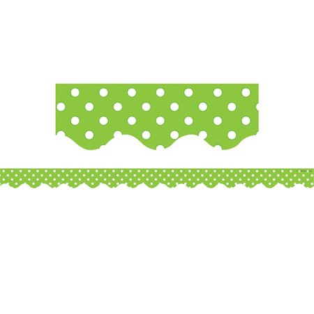 TEACHER CREATED RESOURCES Teacher Created Resources TCR4669-6 Lime Mini Polka Dots Border Trim - Pack of 6 TCR4669-6